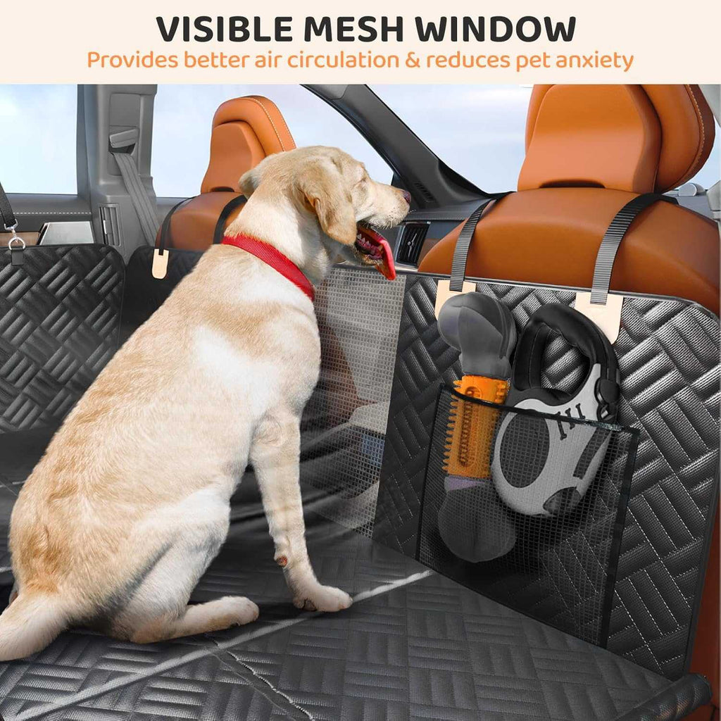 Dog Car Seat Cover with Hard Bottom – Heavy Duty Back Seat Extender for Dogs | Waterproof, Non-Slip, Fits Cars, SUVs & Trucks