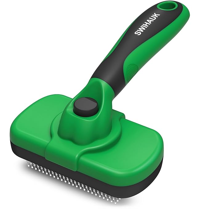 Green Slicker brush for dogs — WoofyPlus