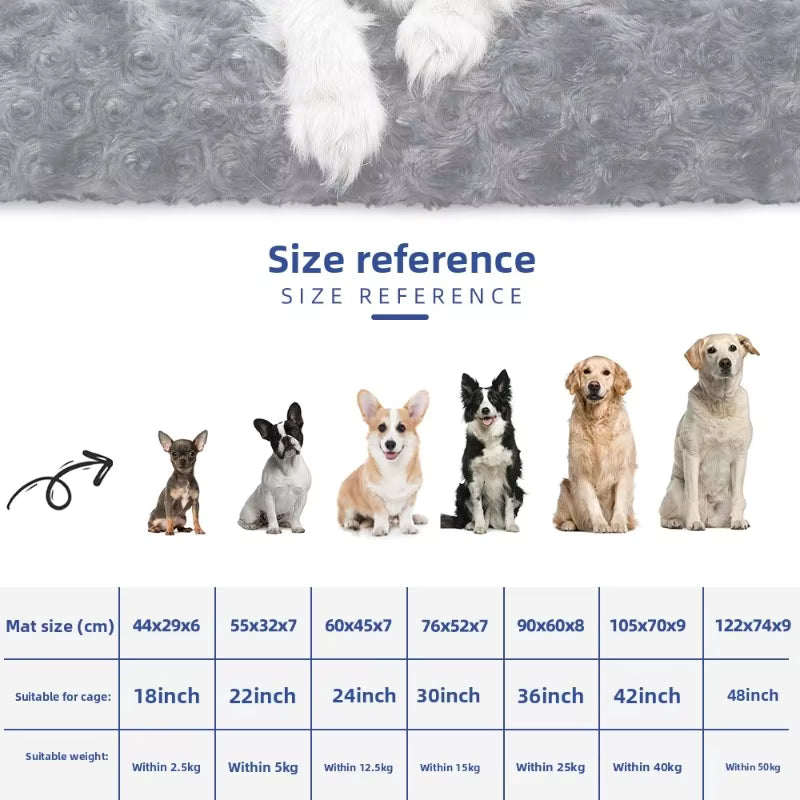 Size reference chart of Dog bed cushion — WoofyPlus 